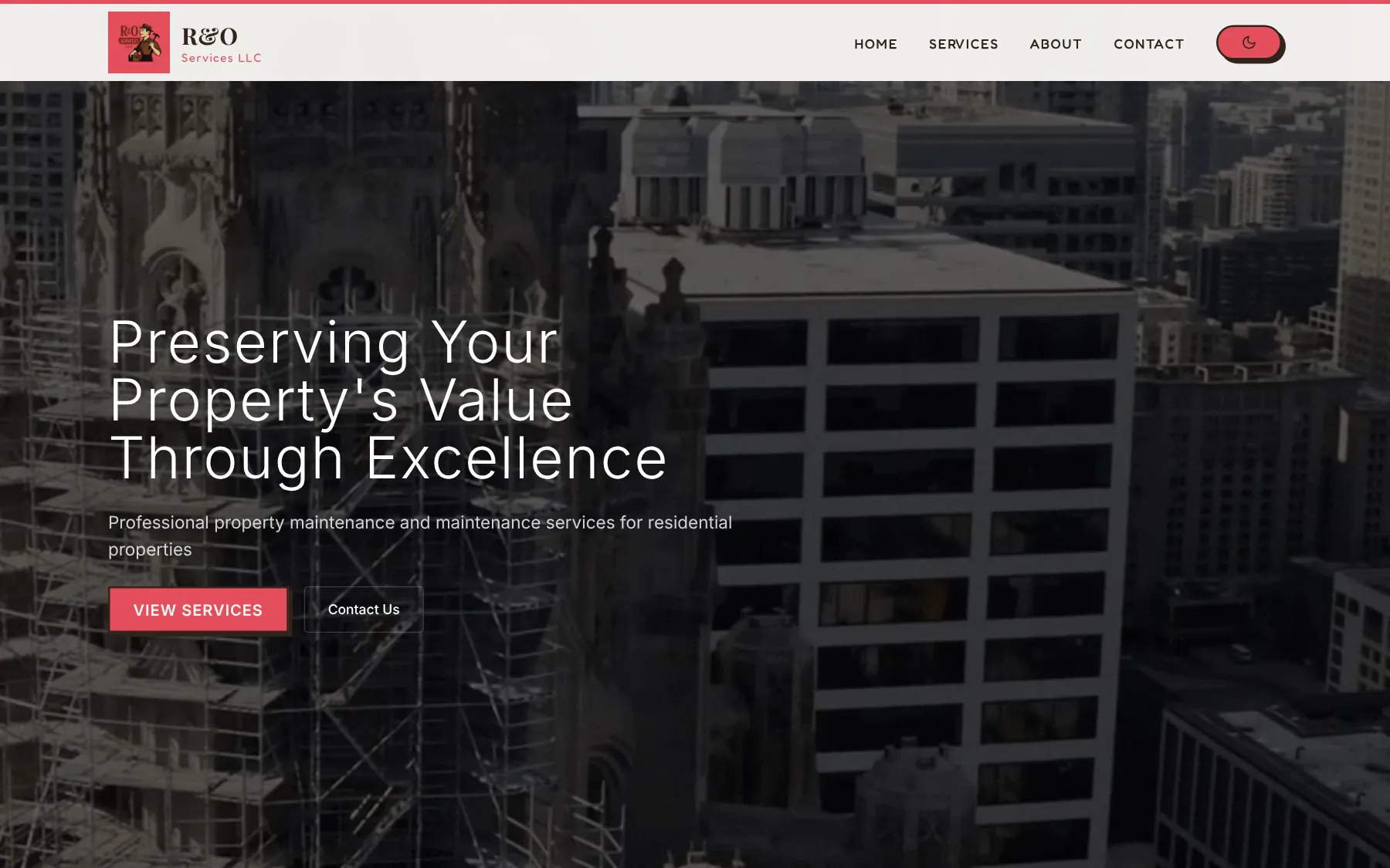 The R&O Services home page hero