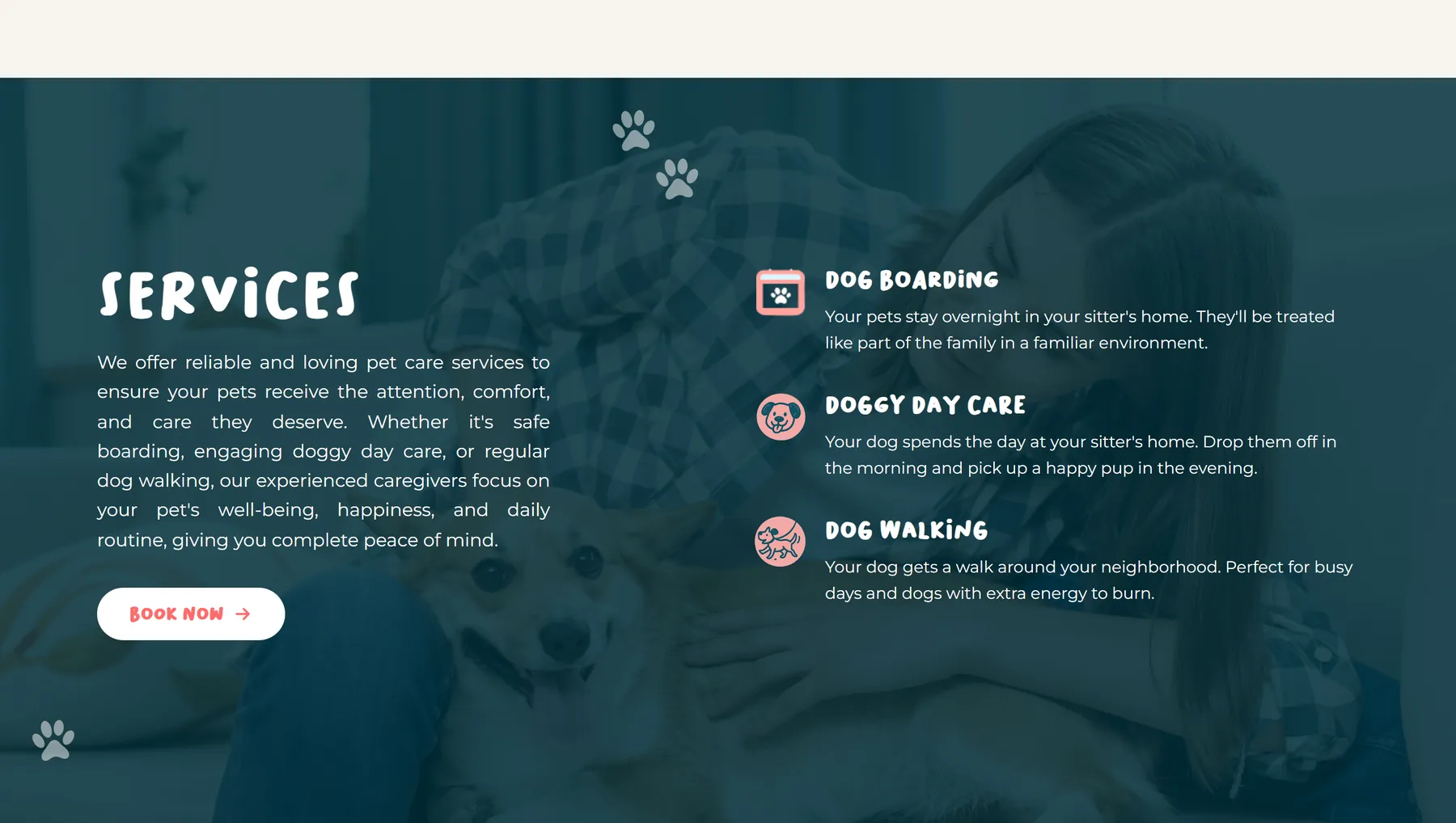Boarding, doggy day care and dog walking services