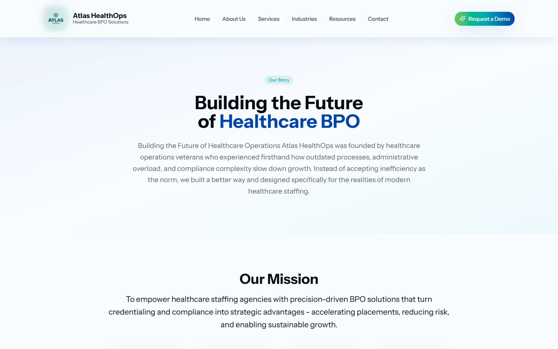 The About page opening with the company story
