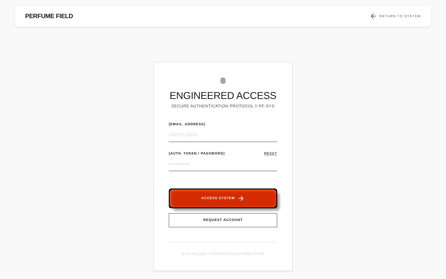 The Engineered Access sign-in screen