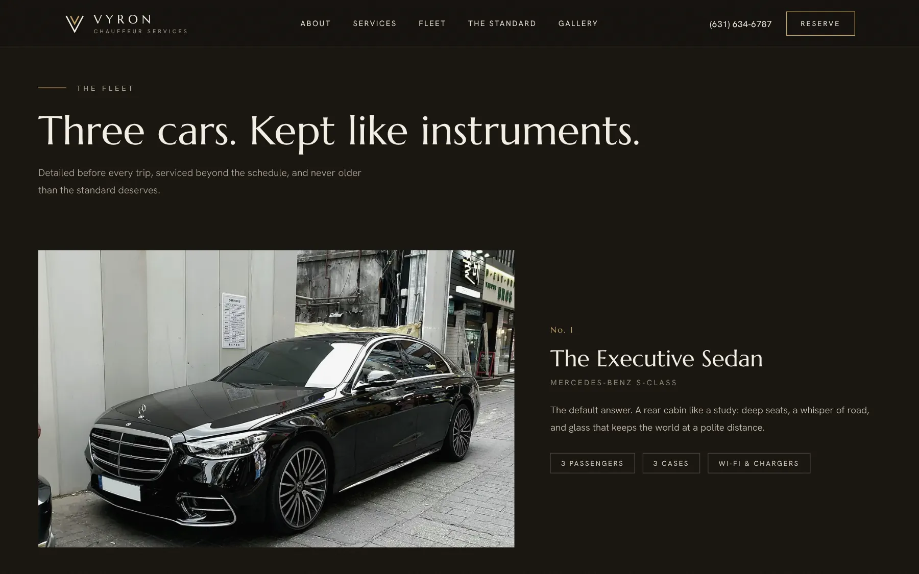 The Vyron fleet: Executive Sedan, SUV and Van